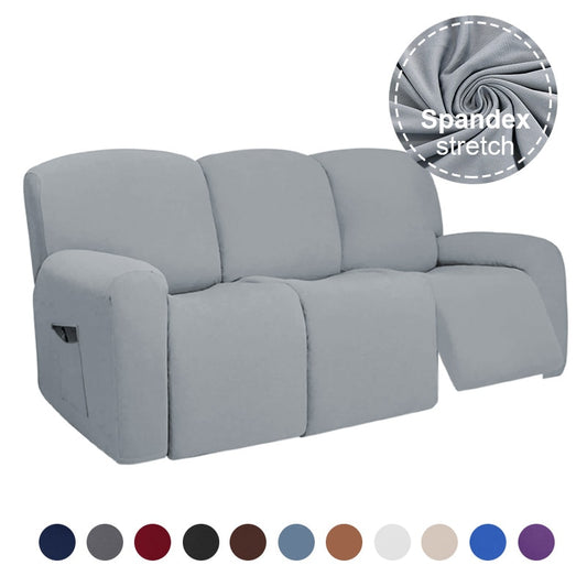 1/2/3 Seater Recliner Sofa Cover Stretch Reclining Couch Cover Elastic Relax Armchair Cover Recliner Chair Slipcover